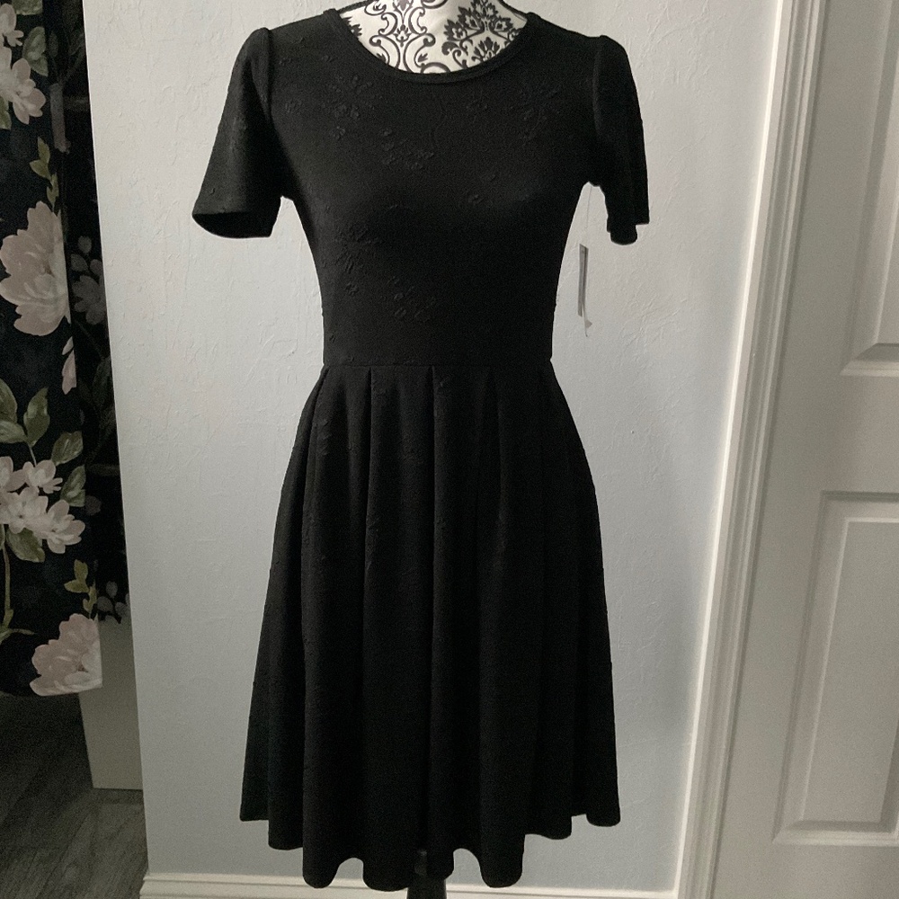 Black dress with floral pattern